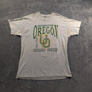 Vintage University Oregon Ducks Shirt Adult Men's XL Gray Short Sleeve